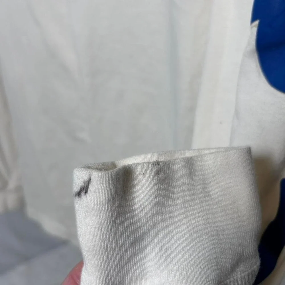 True Religion white long sleeve shirt with blue‎ logo Size M #denim